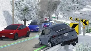 *НОВИНКА* Тест-драйв автопилота Tesla в Гринвилле, Висконсин. Аварии в Roblox.