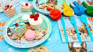 Puppy Birthday Party Supplies for Kids,159pcs Dog Theme Birthday Party Supplies & Tableware Set