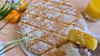 famous Arabian dessert: Orange basbousa recipe/ easiest way to make basbousa.