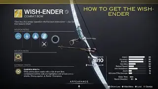 HOW TO GET THE WISH ENDER IN LESS THAN 30 MINUTES! DESTINY 2 ENJOYERS!