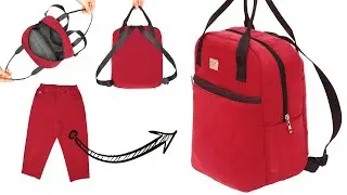 Как просто сшить модный рюкзак из старых брюк!
