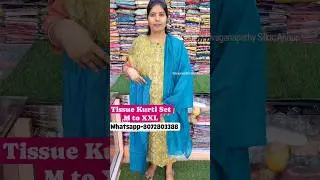 Tissue Kurti Set (M to XXL) #onlineshopping #kurti #Shorts #tissueculture #3pcsset #kurtiset #tamil