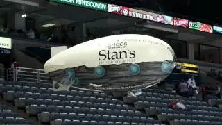 Milwaukee Admirals Palermos Pizza Nylon Blimp in flight