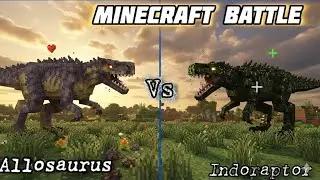  Allosaurus vs INDORAPTOR: The Ultimate Minecraft Bedrock Dinosaur Battle!#minecraft #gaming 