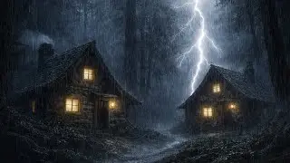 Night Storm Rain at - Heavy Rain & Strong Winds with Thunder Sounds for Sleeping