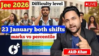 jee mains 23 Jan 2026 both shift marks vs percentile | 9star academy akib khan | #jeemains #nta