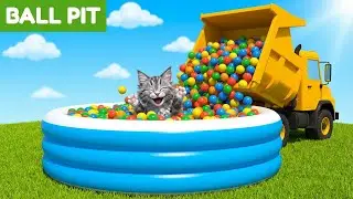 Dive into Kitty's Amazing Ball Pit Adventure! | Fun Songs for Kids!