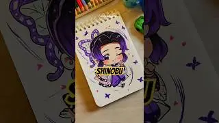 SHINOBU chibi drawing 🥰🤌 #demonslayer #shorts #trending #art #anime #shinobu kocho