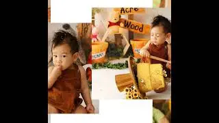 Cake smash photography - winnie the pooh theme cake smash