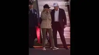 Donald Trump and Melania arrive in New Jersey following Texas visit