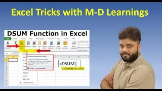 How to use DSUM Function in Excel
