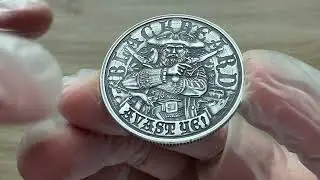 1oz Mason Mint Blackbeard  999 Silver Antiqued Round