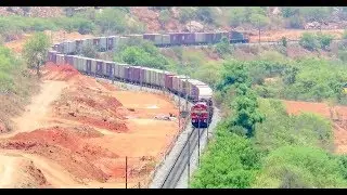 Astonishing Indian Railways : Train Through Beautiful Makalidurga Ghats : WDG3A Twins with CONCOR