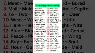50 Homophones Words #english #education