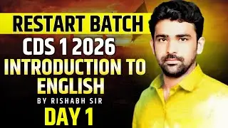 Restart Batch | CDS 1 2026 | Complete English Syllabus + Strategy for Beginners