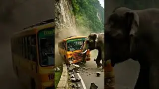 Mountain Landslide Crushes Bus in Shocking Moment! 😱🚌