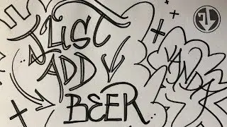 Just Add Beer hand lettering