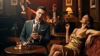 A glass of wine and old jazz | Retro Jazz 3D video