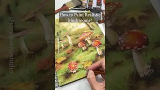 How to Paint Realistic Mushrooms in Watercolor?🍄#watercolor #painting #art #tutorial #mushroom