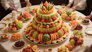 Advanced melon cutting method fruit platter! #fruit#knife skills