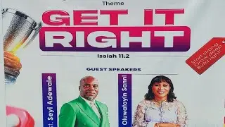 RCCG TLP || GET IT RIGHT || SPIRITUAL GROWTH & PERSONAL DEVELOPMENT