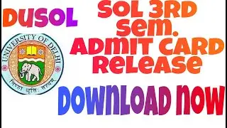 SOL 3rd semester Admit Card release 2021 | SOl third semester hall ticket 2021|