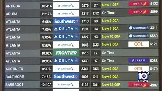 Travelers at Miami International Airport dealing with delays following FAA computer outage