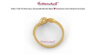 0.13ct EF/VS Natural Diamond &ldquo;I ❤️ U&rdquo; Ring 💖 Romantic Gold Love Design