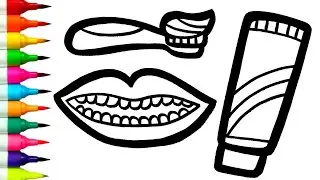 How to Draw a Dental Hygiene, Toothpaste, Toothbrush | Easy Step-by-Step Tutorial
