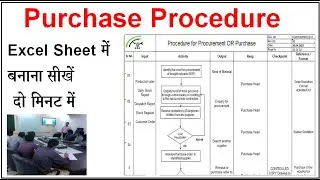 Procedure for Purchase, Procurement Procedure in Excel Sheet