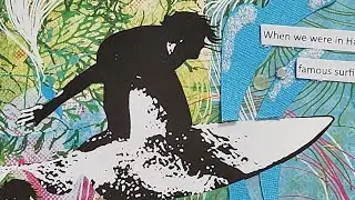 Surfing the Pipeline/Scraptember/Sketch/2 page layout/Hawaii/Using Stickles/Scrapbook Process Video