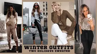 Two holidays sweater | Fall Outfit inspiration 2022 | winter outfits
