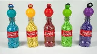 Satisfying Video I How to make Rainbow Coca cola Bottle with Beads ASMR - Satisfying Beads Video