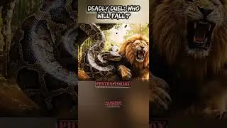 savage python vs lion clash 🐍🦁 survival showdown #beastvsbeast #animalbattle
