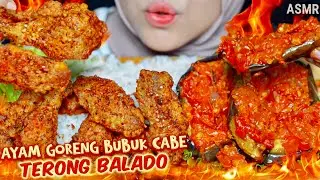 ASMR ⚡️CHICKEN WINGS MANDI BUBUK CABE + TERONG PENYET SAMBEL BALADO | PEDES MELER 🥵🔥 Request #6