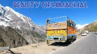 Beauty of Himachal ,snow mountain view on road side drive India