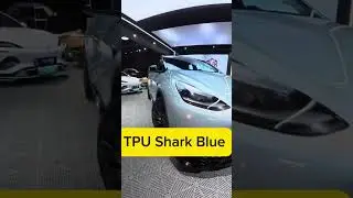 TPU Shark Blue 🦈. Nice wrapping on the car. #factory #wrap #detailing #ppf #supplier #manufacturing