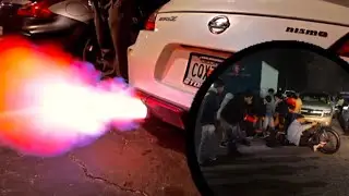 370Z NISMO CUSPINDO FOGO NO ENCONTRO * os gringo fico loko com o trike*