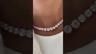 20.26 TW Round Cut Diamond Tennis Necklace, Lab Grown Diamond Necklace