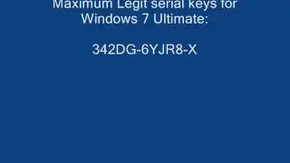 ★★★Windows 7 Ultimate 100% Maximum Legit + [HD] Serial Keys!★★★