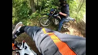 Dirtbiking at Jugtown trails Casco Maine