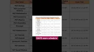oavs exam schedule #ssb tgt and oavs exam preparation