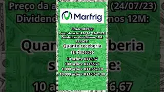 QUANTO RENDE OS DIVIDENDOS NA A&Ccedil;&Atilde;O DA #MARFRIG #MRFG3 #Shorts