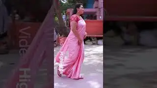 126: Plain Satin Saree with Brocade blouse | Saree scene in Serials - Tamil  |Saree Vlog