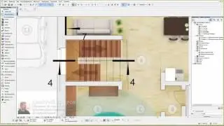 Дизайн дома (квартиры) в Archicad 21/26 - стеклянные перила 2