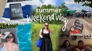 summer weekend in my life 🦋📖🍋 reading vlog, farmers market, + pool day