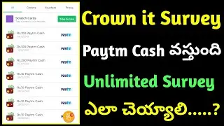 Unlimited Paytm Cash Crownit Survey //👌 Daily Survey Unlimited Paytm Cash With Mobile