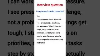 Can You Work Under Pressure? | Spoken English Interview Practice | By Halder Sir