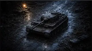 WW2 Rainy Battlefield Ambience | Tank in Heavy Rain | Dark Cinematic Sleep Background (4K)
