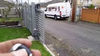 Aluminum sliding gate, Sliding gate operator & Driveway gate fob installed by Royal Gates in Canada